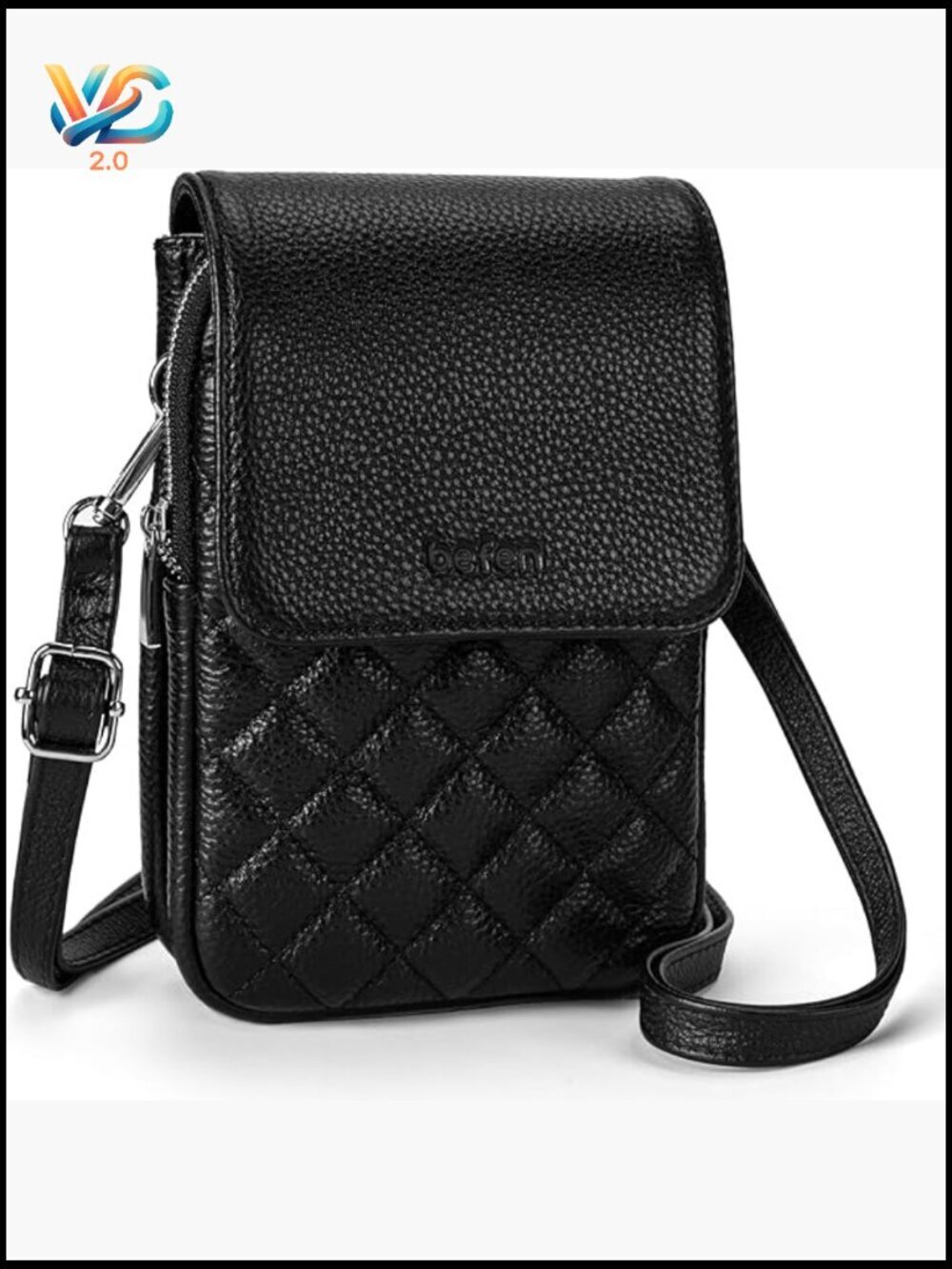 Genuine Leather Small Crossbody Bag RFID Blocking Card Slots Phone Purse